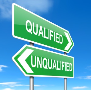 Illustration depicting a sign with a qualification concept.